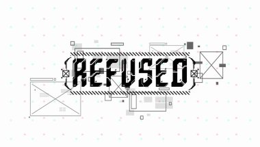 Reddetti. Baskı ve web için Hud elemanları ile Kavramsal Düzen. Fütüristik kullanıcı arabirimi elemanları ile yazı.