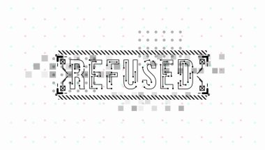 Reddetti. Baskı ve web için Hud elemanları ile Kavramsal Düzen. Fütüristik kullanıcı arabirimi elemanları ile yazı.