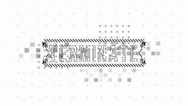 Sonlandır. Baskı ve web için Hud elemanları ile Kavramsal Düzen. Fütüristik kullanıcı arabirimi elemanları ile yazı.