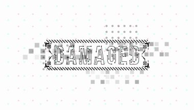 Hasarlı. Baskı ve web için Hud elemanları ile Kavramsal Düzen. Fütüristik kullanıcı arabirimi elemanları ile yazı.