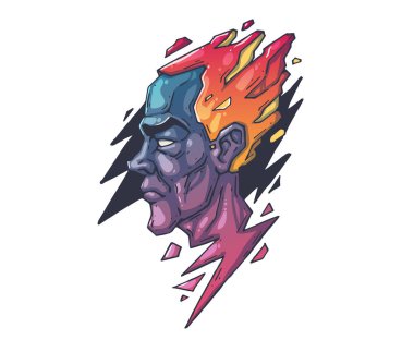 Baskı ve web için karikatür illüstrasyon. Modern grafik stilinde karakter.