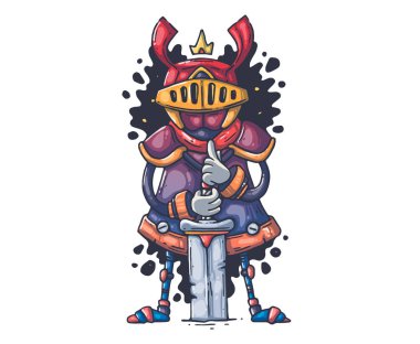 Baskı ve web için karikatür illüstrasyon. Modern grafik stilinde karakter.