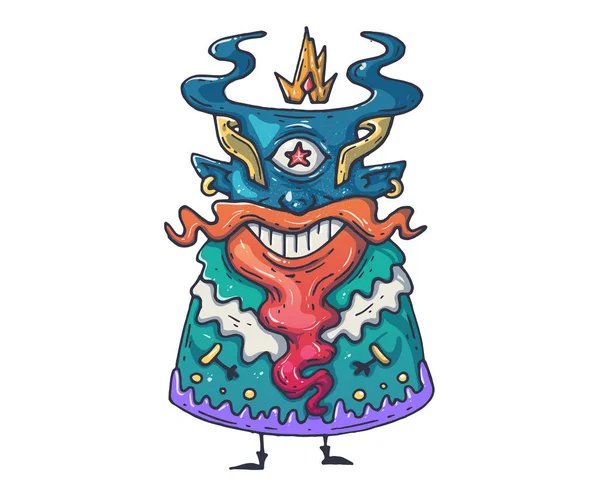 Grappig monster. Cartoon illustratie voor print en web. Karakter in de moderne grafische stijl. — Stockvector