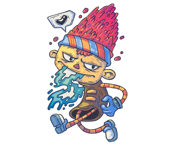 Komik adam. Baskı ve web için karikatür illüstrasyon. Modern grafik stilinde karakter.