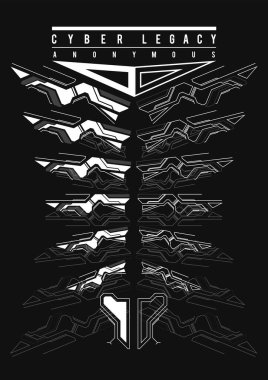 Siber punk fütürist poster. Yüksek çözünürlüklü teknoloji ürünü poster şablonu. İnternet ve baskı için modern broşür. hackleme, siber kültür, programlama ve sanal ortamlar.