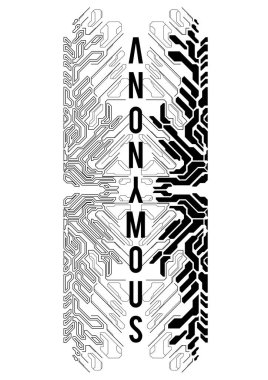 Siber punk fütürist poster. Yüksek çözünürlüklü teknoloji ürünü poster şablonu. İnternet ve baskı için modern broşür. hackleme, siber kültür, programlama ve sanal ortamlar.