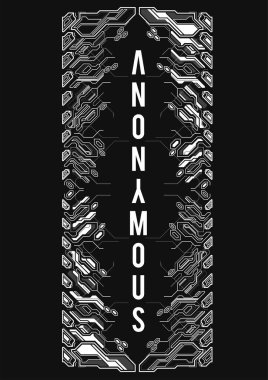 Siber punk fütürist poster. Yüksek çözünürlüklü teknoloji ürünü poster şablonu. İnternet ve baskı için modern broşür. hackleme, siber kültür, programlama ve sanal ortamlar.