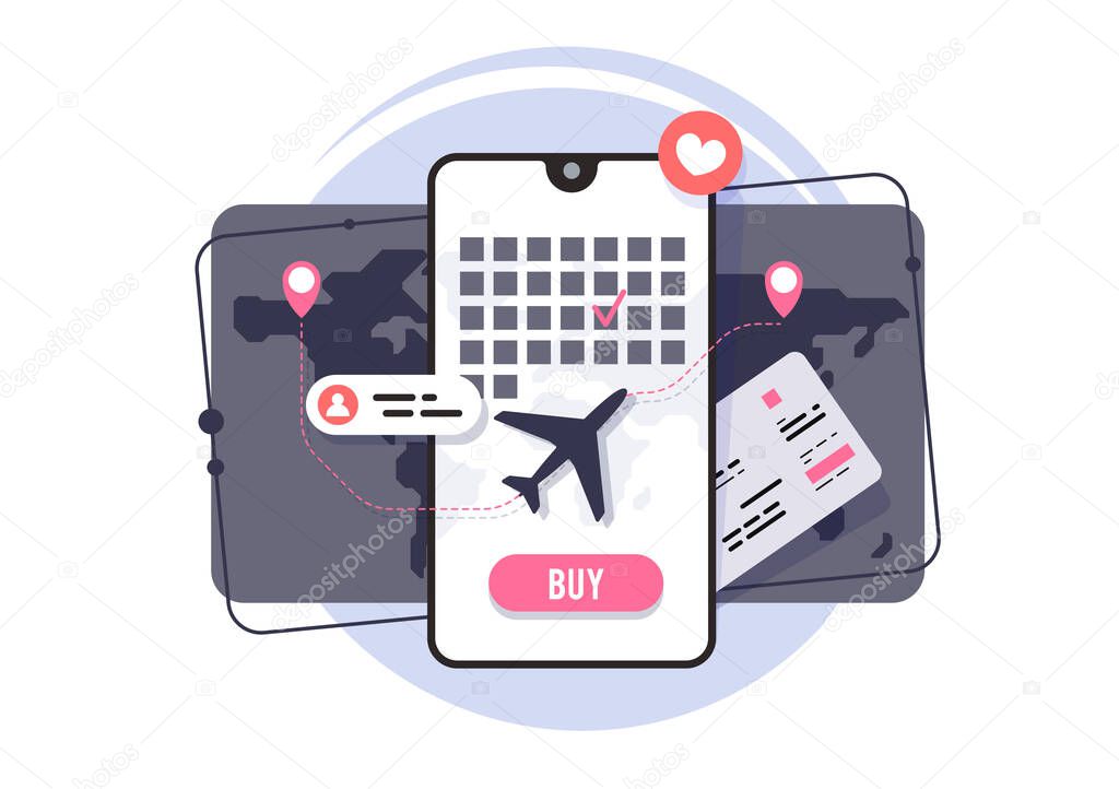 Online purchase of air tickets. application for booking plane tickets. Flight Schedule.