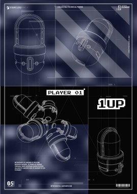 Siber punk fütürist poster. Yüksek çözünürlüklü teknoloji ürünü poster şablonu. İnternet ve baskı için modern broşür. hackleme, siber kültür, programlama ve sanal ortamlar.