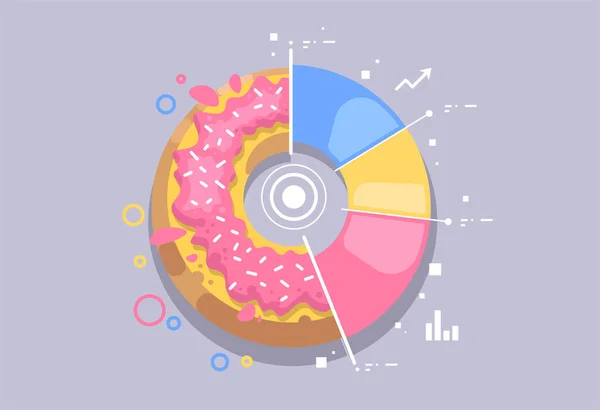 Donut Icon Creative Illustration Infographic Donut Business Concept — Stock Vector