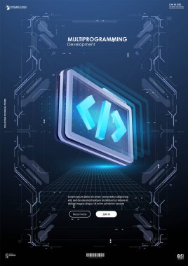 Geliştirme ve yazılım. Programlama kavramı, veri işleme. İnternet eğitimi kurs derecesi vektör illüstrasyonu.