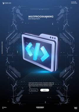 Geliştirme ve yazılım. Programlama kavramı, veri işleme. İnternet eğitimi kurs derecesi vektör illüstrasyonu.