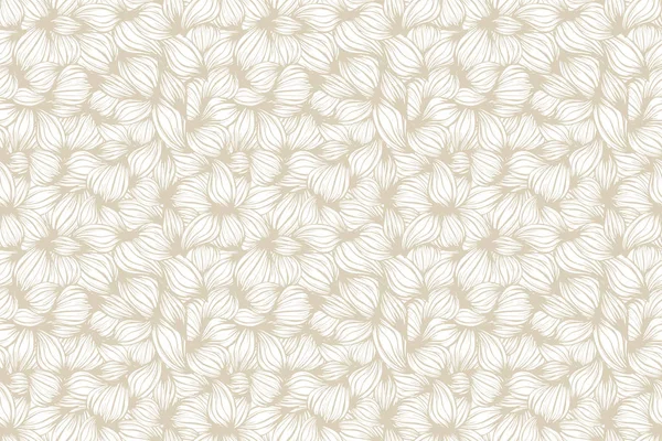Floral seamless beautiful pattern. Vector. Leaves Beige and white ornament — Stock Vector