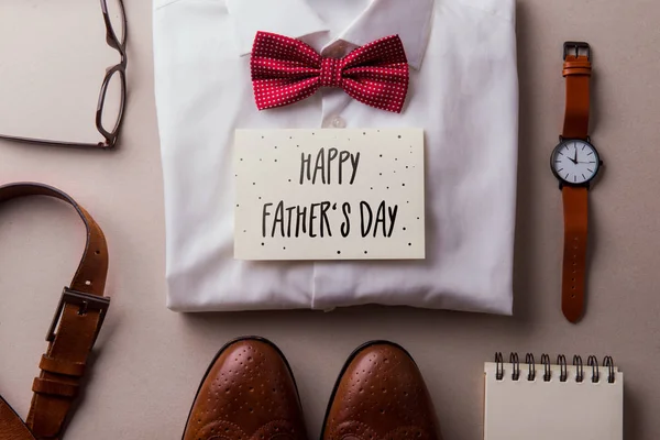Fathers day greeting card concept. Flat lay. — Stock Photo, Image