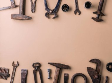 Babalar günü tebrik kartı kavramı. Düz yatıyordu. Kopya alanı.