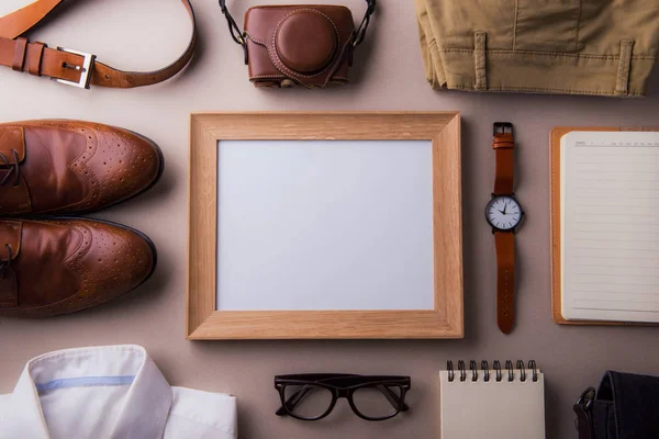 Concepto de tarjeta de felicitación día de los padres. Puesta plana . — Foto de Stock