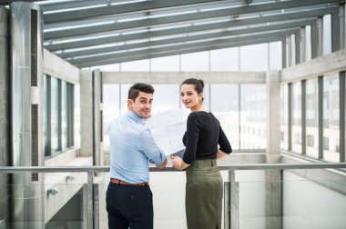 İki genç mimar, planları var..