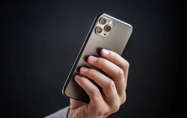 NOVA BANA, SLOVAKIA - SEPT 25, 2019: New Apple iPhone 11 Pro smartphone. — Stock Photo, Image