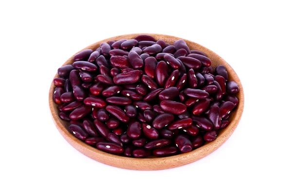 白色背景下木质植物中的红豆 — 图库照片