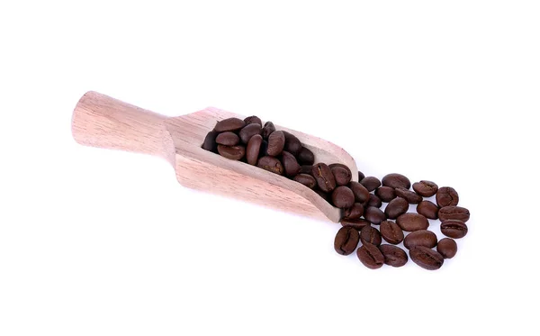 Coffee Beans Wooden Scoop — Stock Photo, Image