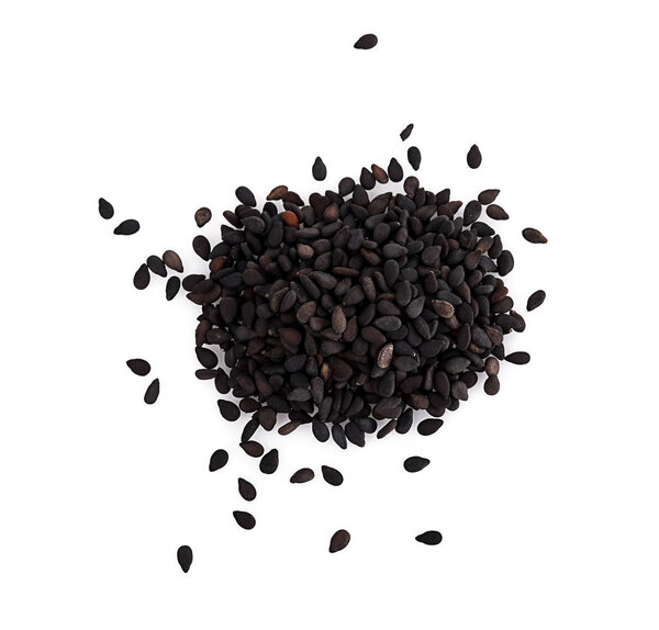 black sesame on white background