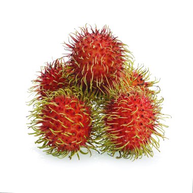 Beyaz arka plan üzerinde Tayland izole rambutan tatlı lezzetli meyve.
