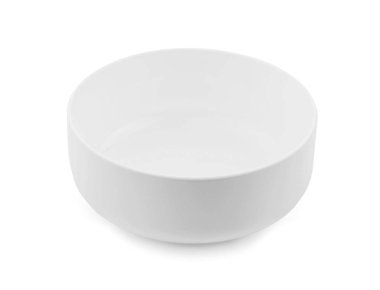 Beyaz arka planda boş beyaz kase izole