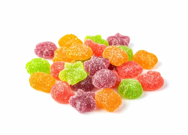 하얀 배경에 있는 맛있는 젤리 사탕 — 스톡 사진