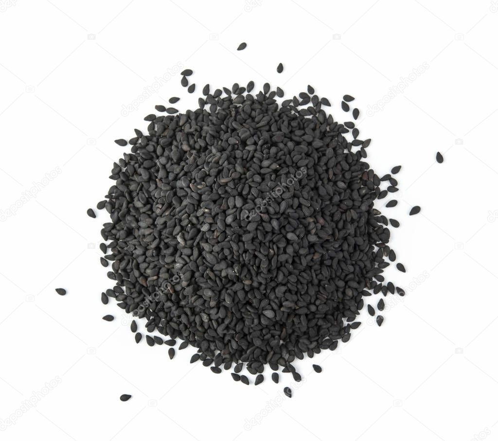 black sesame on white background