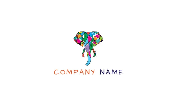 Color Elefante vector logo imagen — Vector de stock