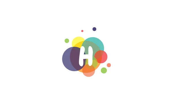 Imagen brillante y colorida de la letra H, sobre el fondo de círculos multicolores . — Vector de stock