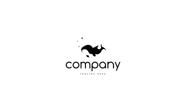 Logo vectorial en el que se muestra una imagen abstracta de un cachorro de orca . — Vector de stock