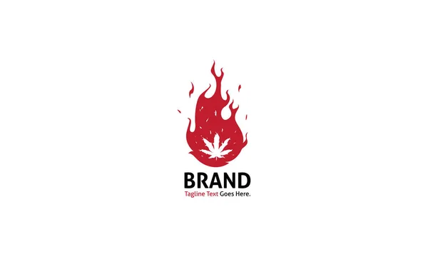 Cannabis Red Hot Fire imagem do logotipo do vetor —  Vetores de Stock