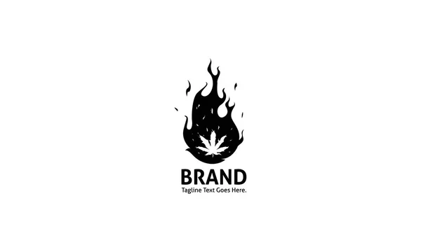 Cannabis Black Hot Fire imagem do logotipo do vetor —  Vetores de Stock