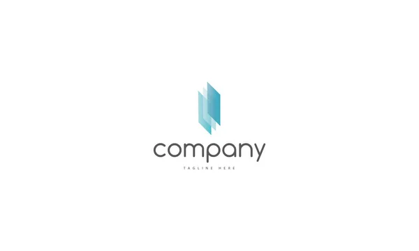 Imagen abstracta del logotipo del vector azul de la compañía Glass 2 — Vector de stock