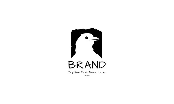 Fågel duva abstrakt svart vektor Logotypdesign — Stock vektor