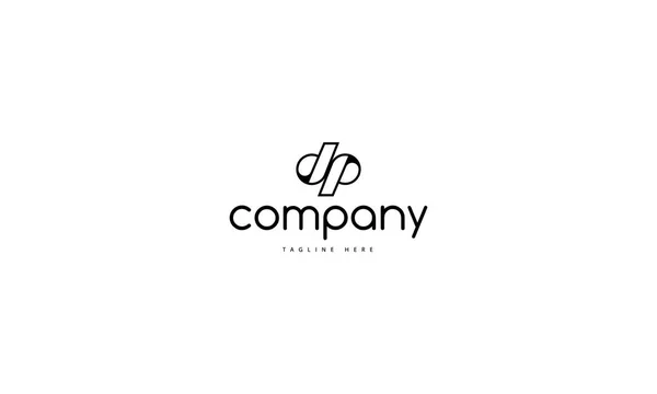 P et D lettre 3 noir vecteur logo design — Image vectorielle