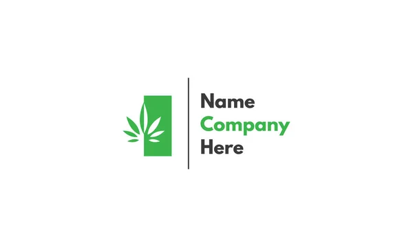 Cannabis leaf gezondheid groene vector logo design — Stockvector