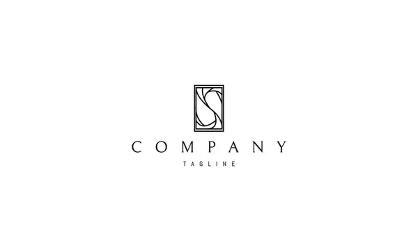 Abstrato S letra preto vetor logotipo design —  Vetores de Stock