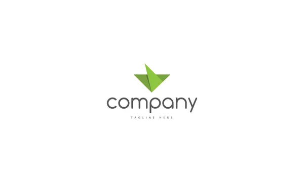 Origami Soyut Yeşil vektör logo tasarım görüntü — Stok Vektör