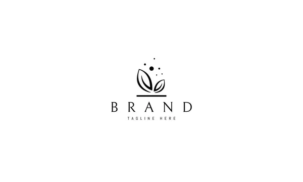 Logo vettoriale con elegante immagine astratta di due foglie . — Vettoriale Stock