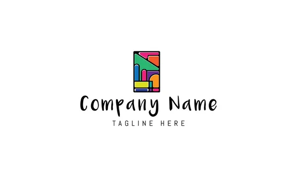 Logotipo vectorial en el que una imagen abstracta de un parque infantil con elementos coloridos . — Vector de stock