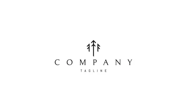 Logotipo vetorial em que uma imagem abstrata de três pinheiros em um estilo minimalista. —  Vetores de Stock