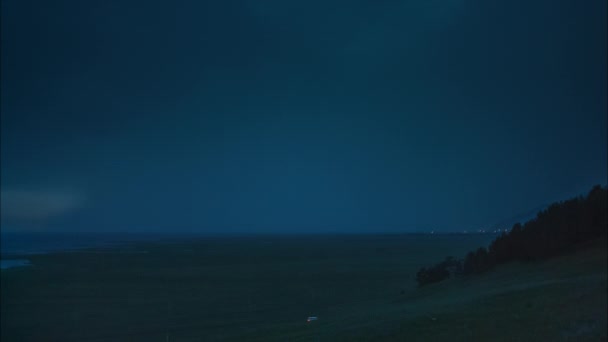 Orage Avec Foudre Sur Berig Lac Baïkal — Video