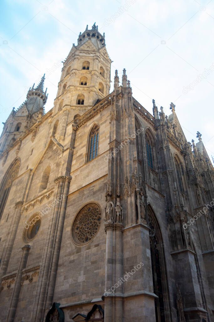  St. Stephen's Cathedral in Vienna, capital of Austria, on twilight, summer day, beautiful ligh
