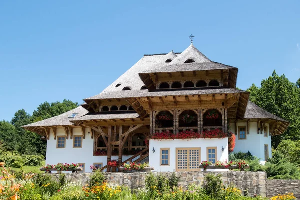 Julho 2017 Mosteiro Madeira Barsana Maramures Romênia Mosteiro Barsana Dos — Fotografia de Stock