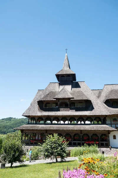 Juli 2017 Barsana Houten Klooster Maramures Roemenië Barsana Klooster Een — Stockfoto