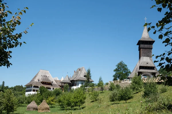 Juli 2017 Barsana Houten Klooster Maramures Roemenië Barsana Klooster Een — Stockfoto