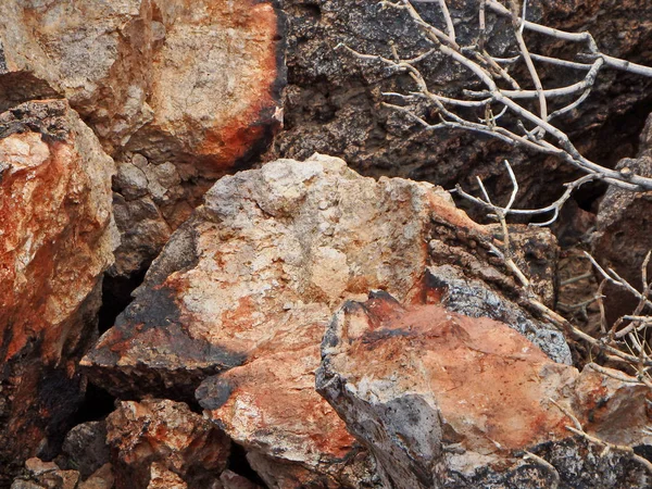 Roca Abstracta Natural Coloreada Por Barniz Desierto Encontrado Sendero Apache — Foto de Stock