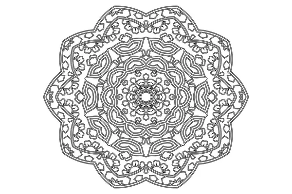 Indio Mehndi Vector Decorativo Mandala Patrón Símbolos Flores Repetidas Perfecto — Archivo Imágenes Vectoriales
